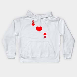 Queen Of Hearts TShirt Playing Card Kids Hoodie